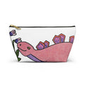 Pinky the Pink Stegosaurus Accessory Pouch — Cute Dino Makeup & Travel Bag