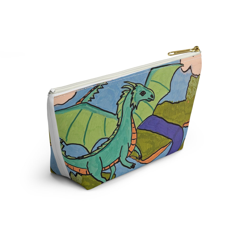 Dragon Landscape Accessory Pouch — T‑Bottom Makeup & Travel Organizer