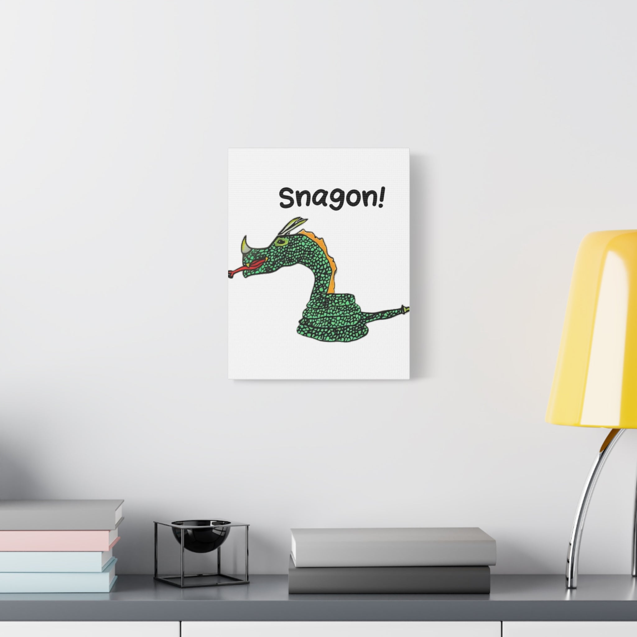 Snagon! Matte Canvas Art — Whimsical Fantasy Creature Wall Decor, Stretched