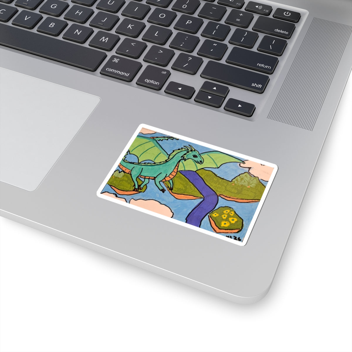 Dragon Landscape Sticker — Fantasy Dragon Kiss-Cut Decal