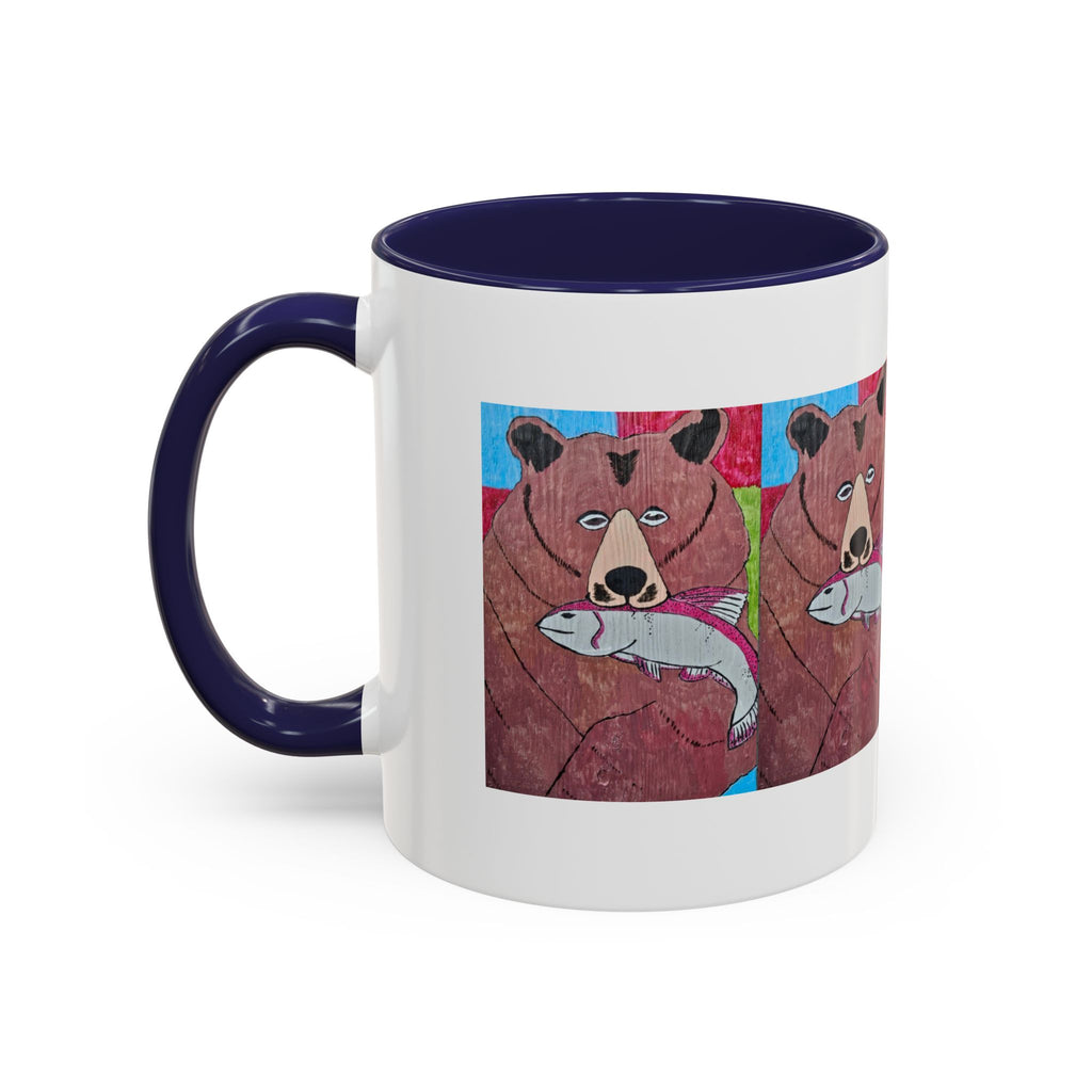 Whimsy Grr | Griffish the Grizz Accent Mug (11oz & 15oz) — Grizz with a Fish Coffee Mug