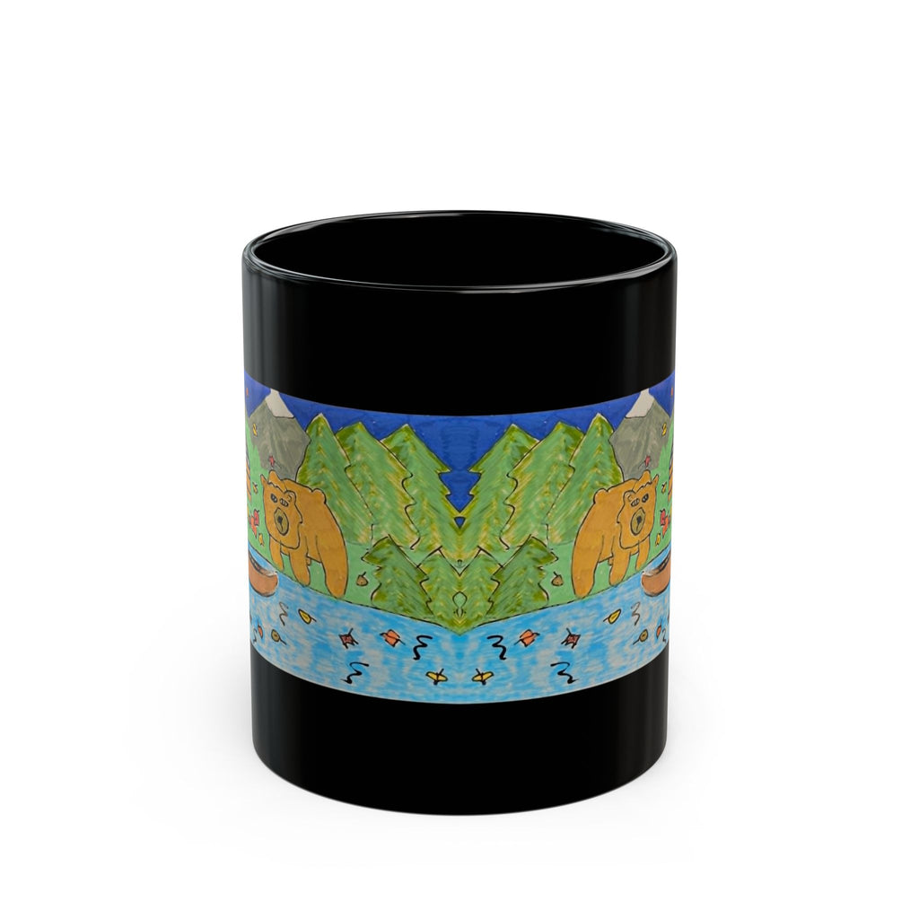 Bugsy Fall Cabin Mug — Rustic Forest Camping Coffee Cup (11oz/15oz)