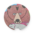 Whimsy Grr | Grizz with a Fish Soapstone Car Coaster
