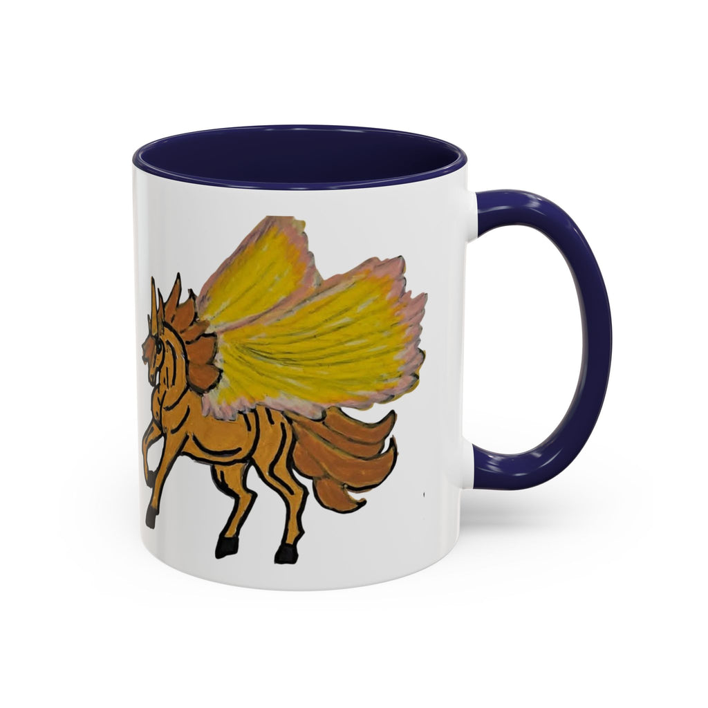 Golden Pegasus Coffee Mug — Mythical Winged Horse Accent Mug