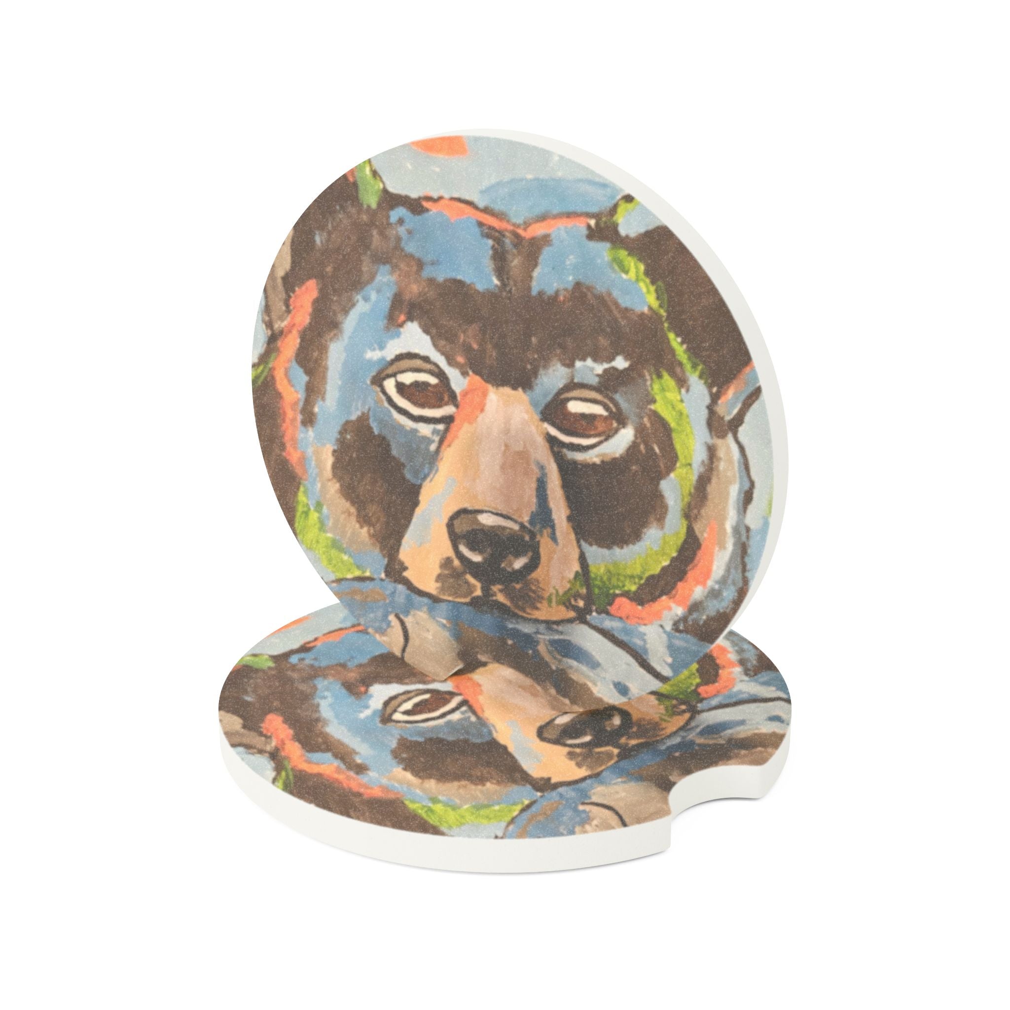 Whimsy Grr | Bear with a Fish Soapstone Car Coaster