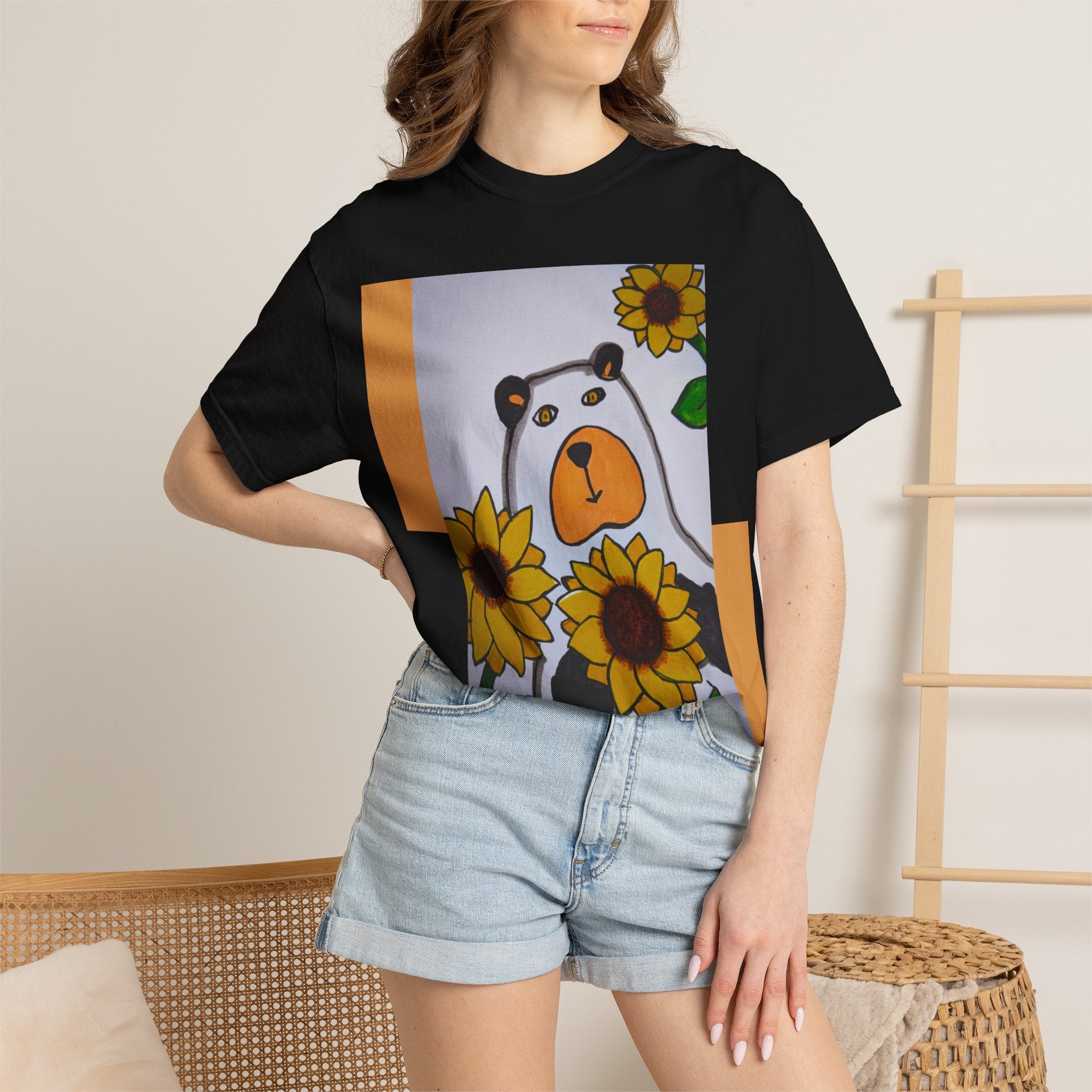 Sunshine Sunflower Ghost Graphic T-Shirt —