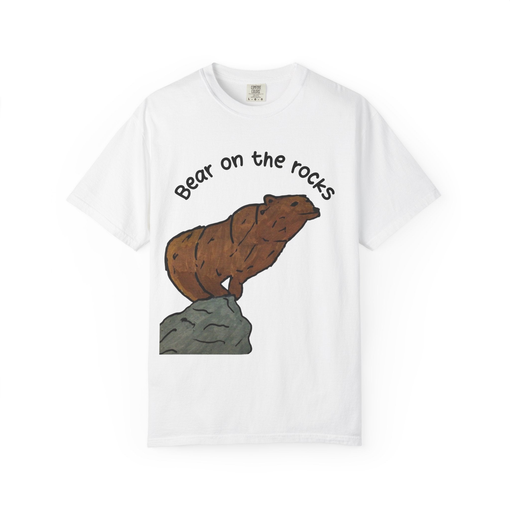Bear on the rocks unisex tee shirt