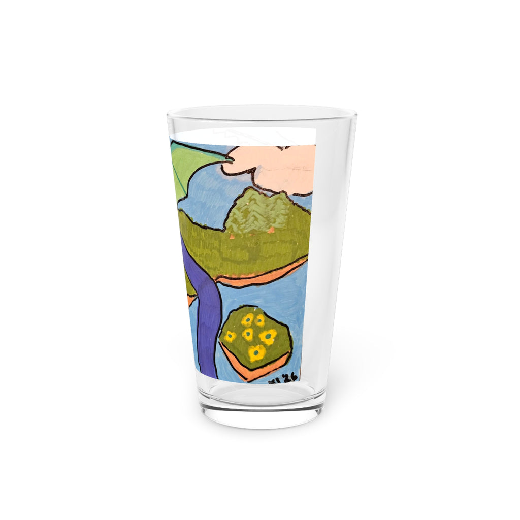 Dragon Landscape Pint Glass, 16oz — Fantasy Dragon Art Beer Glass