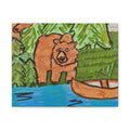 Whimsy Grr | Cabin Bear Matte Canvas Wall Art