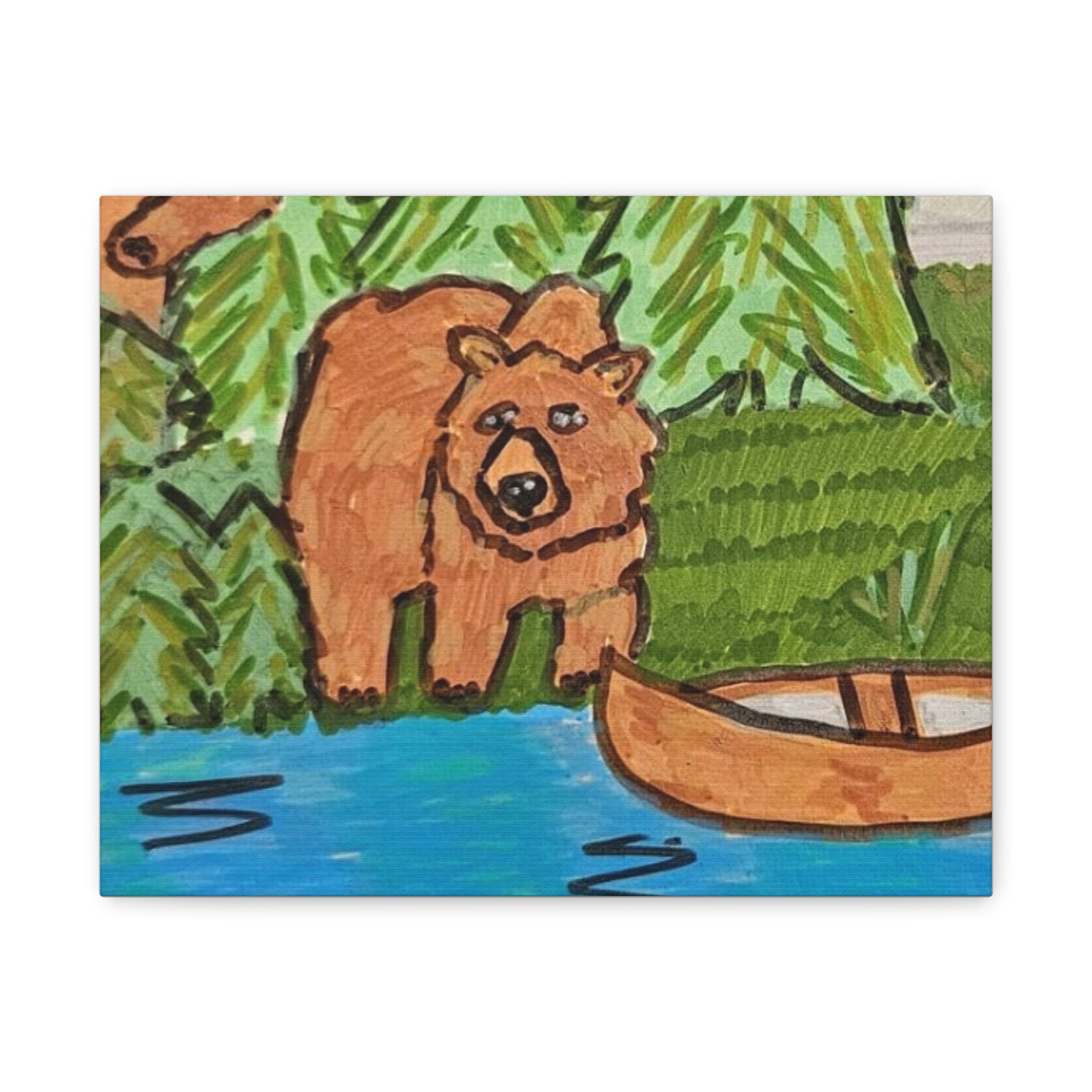 Whimsy Grr | Cabin Bear Matte Canvas Wall Art