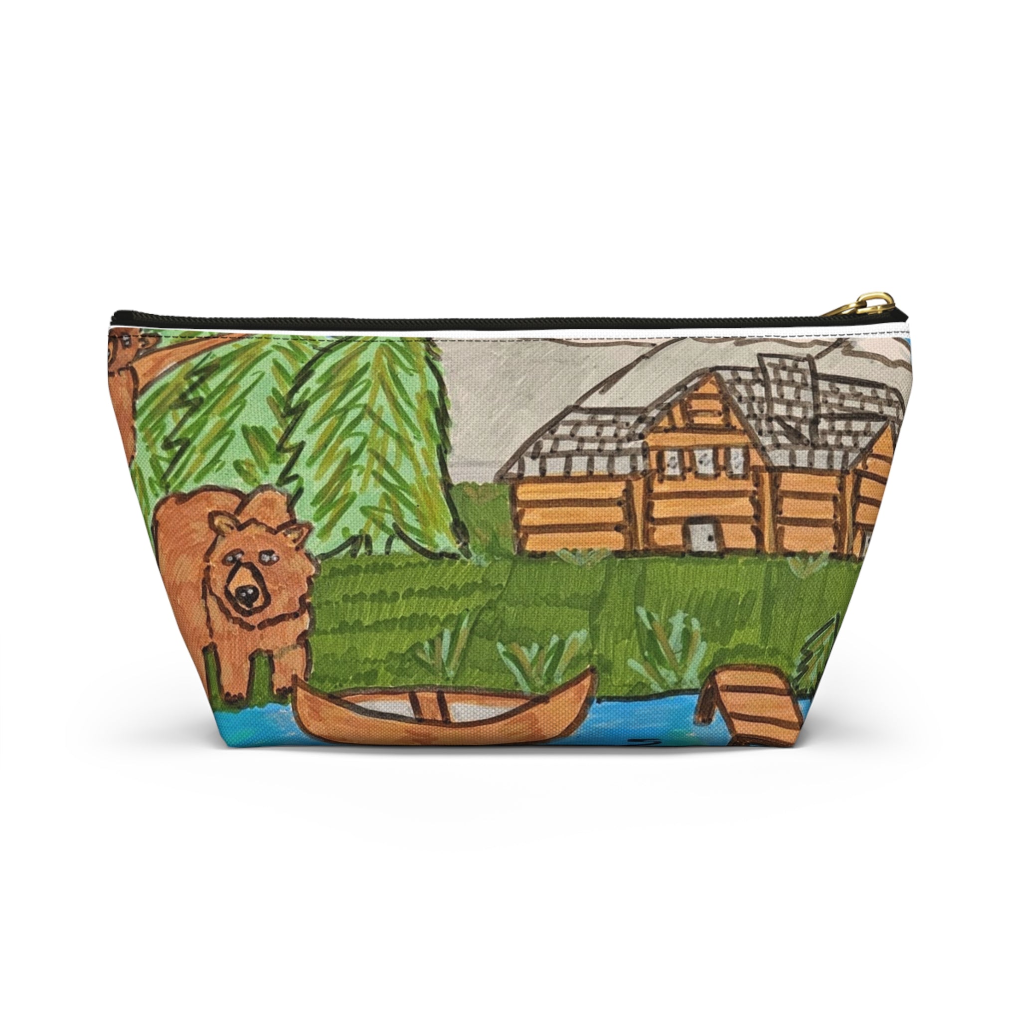Whimsy Grr | Cabin Bear Accessory Pouch — Cozy Bear Makeup & Travel Bag