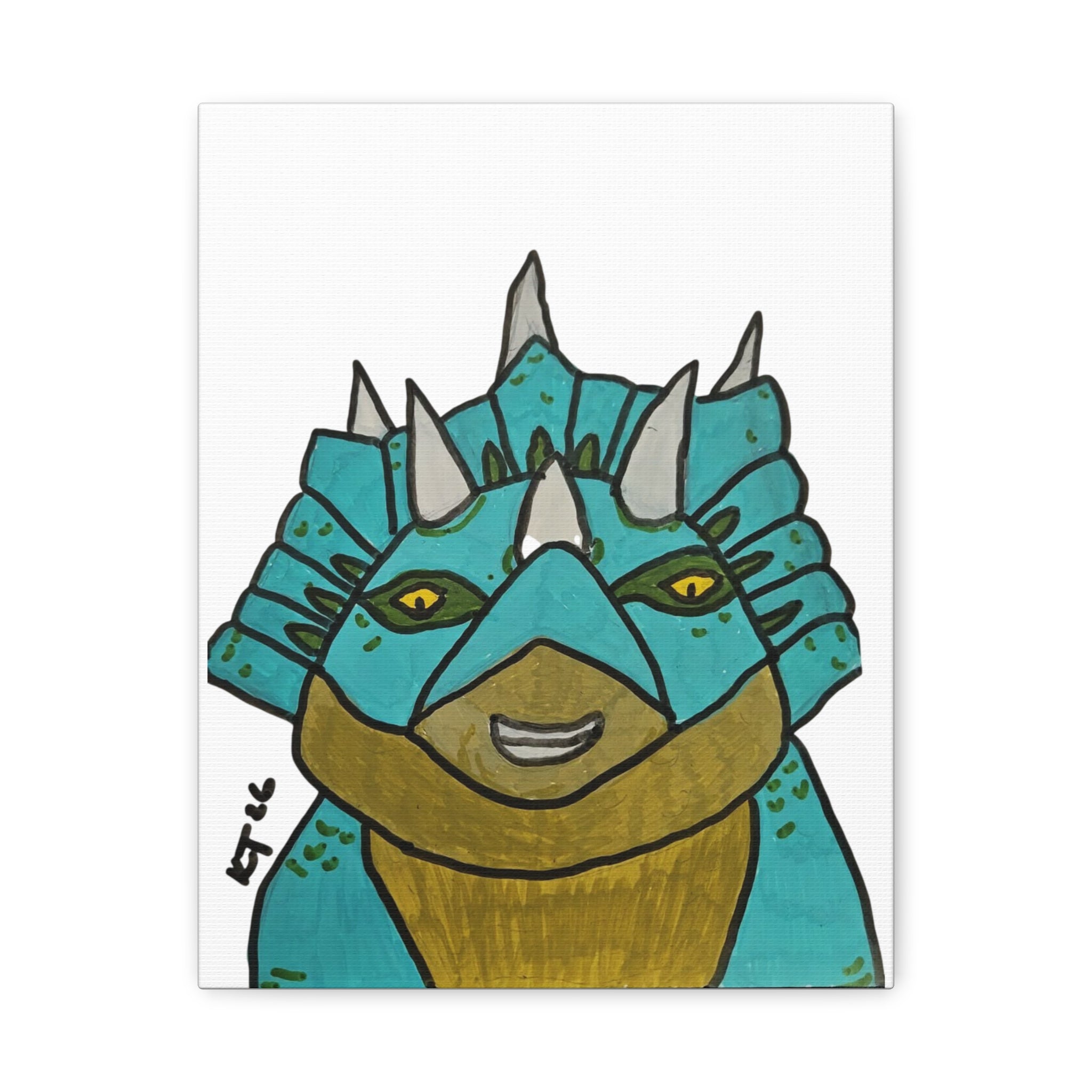 Dino Roar Matte Canvas Art — Whimsical Dinosaur Wall Decor, Stretched