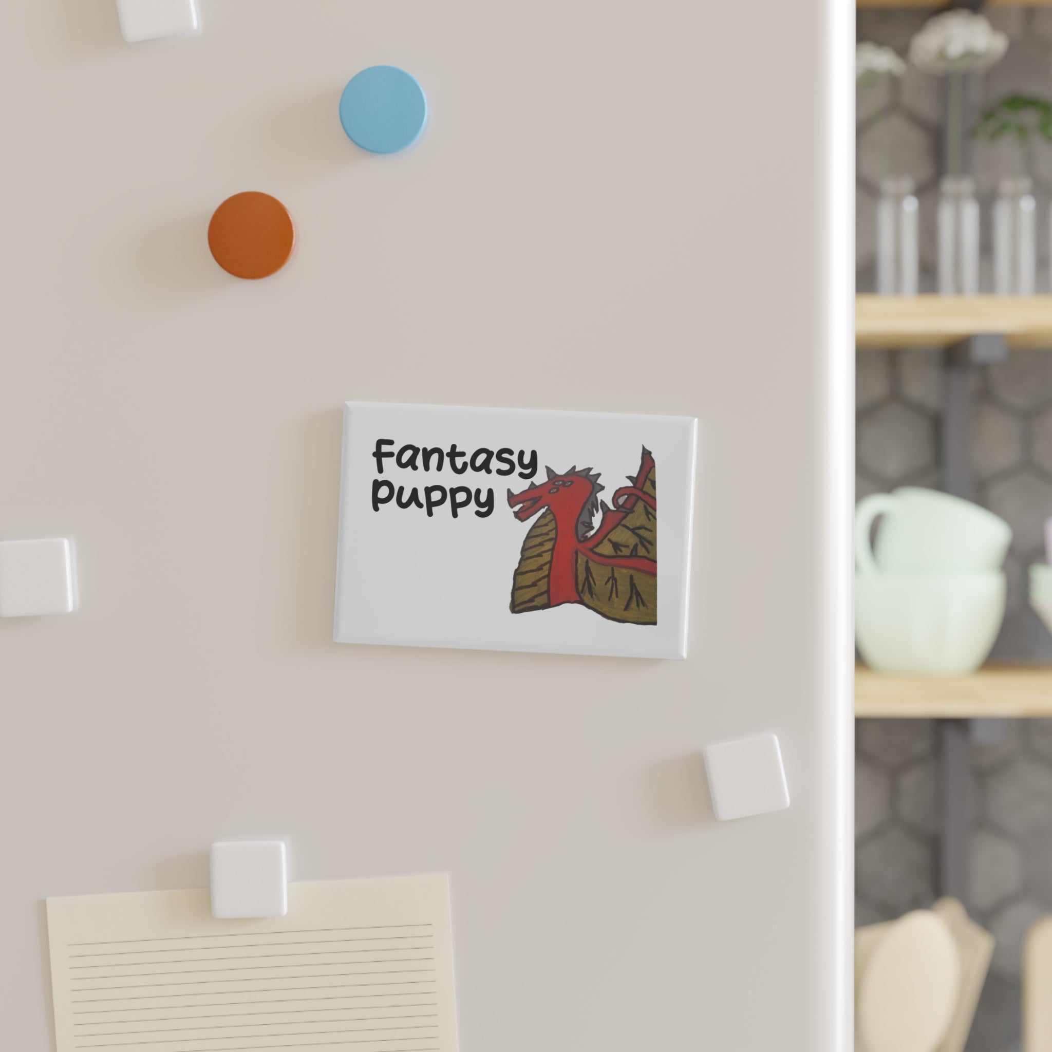 Fantasy Button Magnet, Rectangle