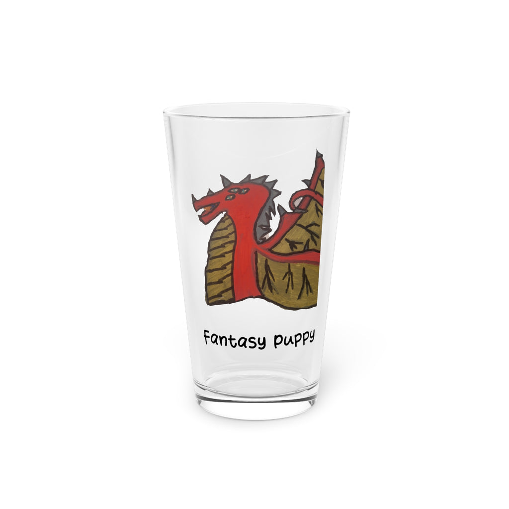 Fantasy Puppy Pint Glass, 16oz