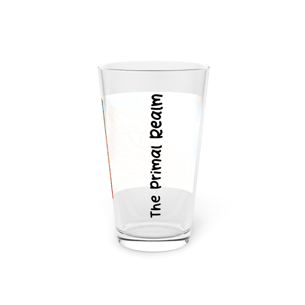 Dragon Sky — 16oz Fantasy Beer Glass with Colorful Red Dragon Design