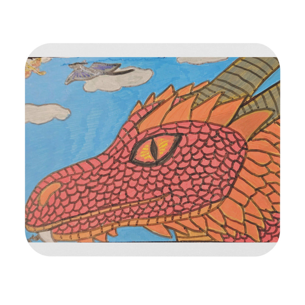 Dragon Sky Mouse Pad — Whimsical Fantasy Dragon Desk Mat