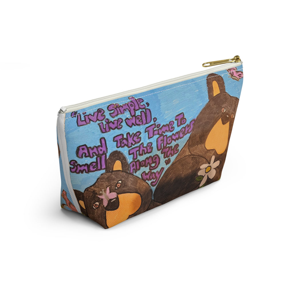 Whimsy Grr | Live Simply Accessory Pouch — Cute Bear Makeup & Travel Bag
