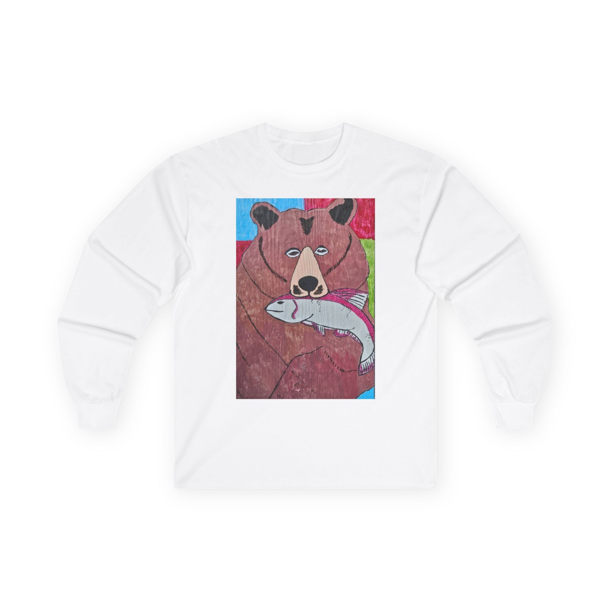 Grizz with a Fish Unisex Long-Sleeve Tee