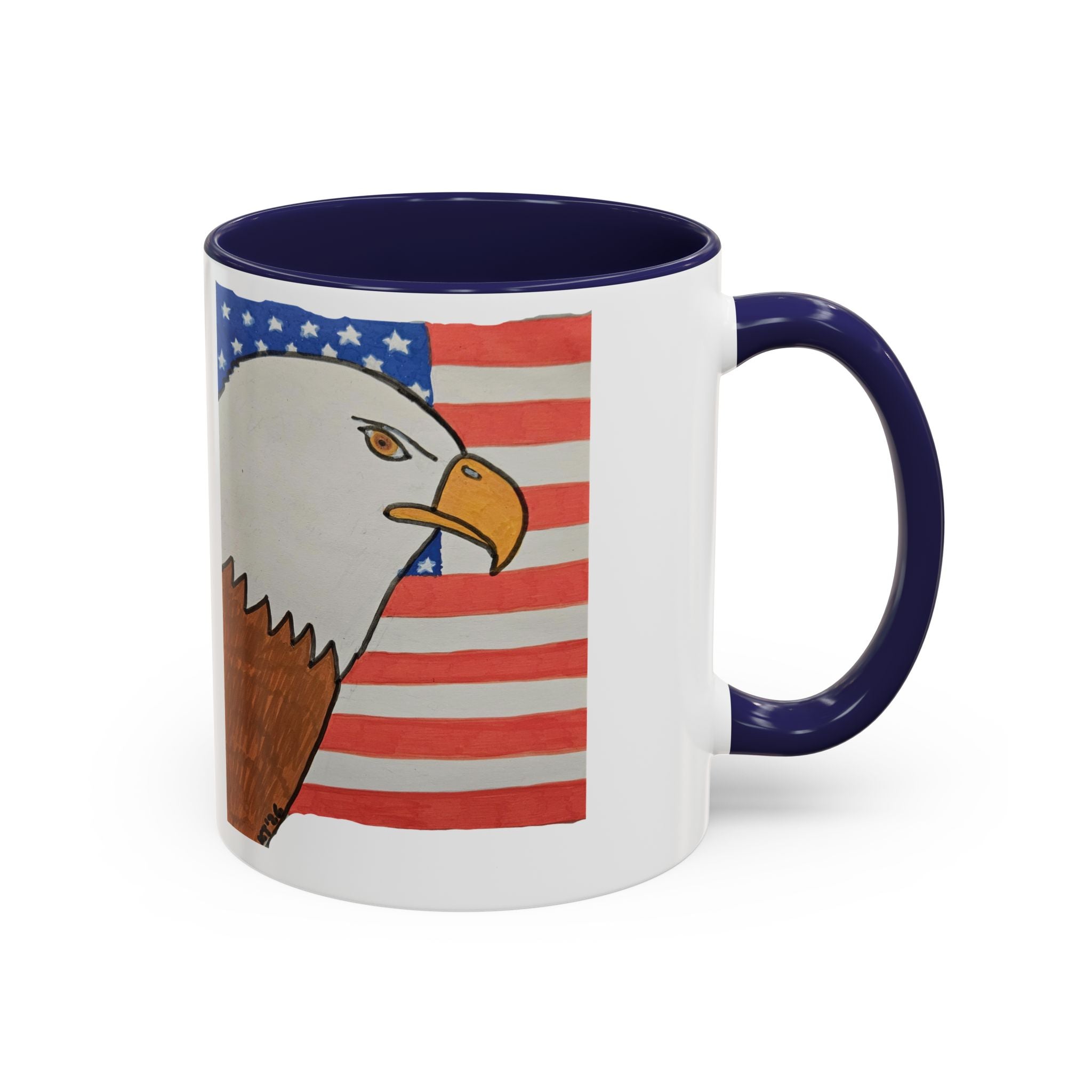 Patriotic Eagle Accent Coffee Mug — American Flag 11/15oz