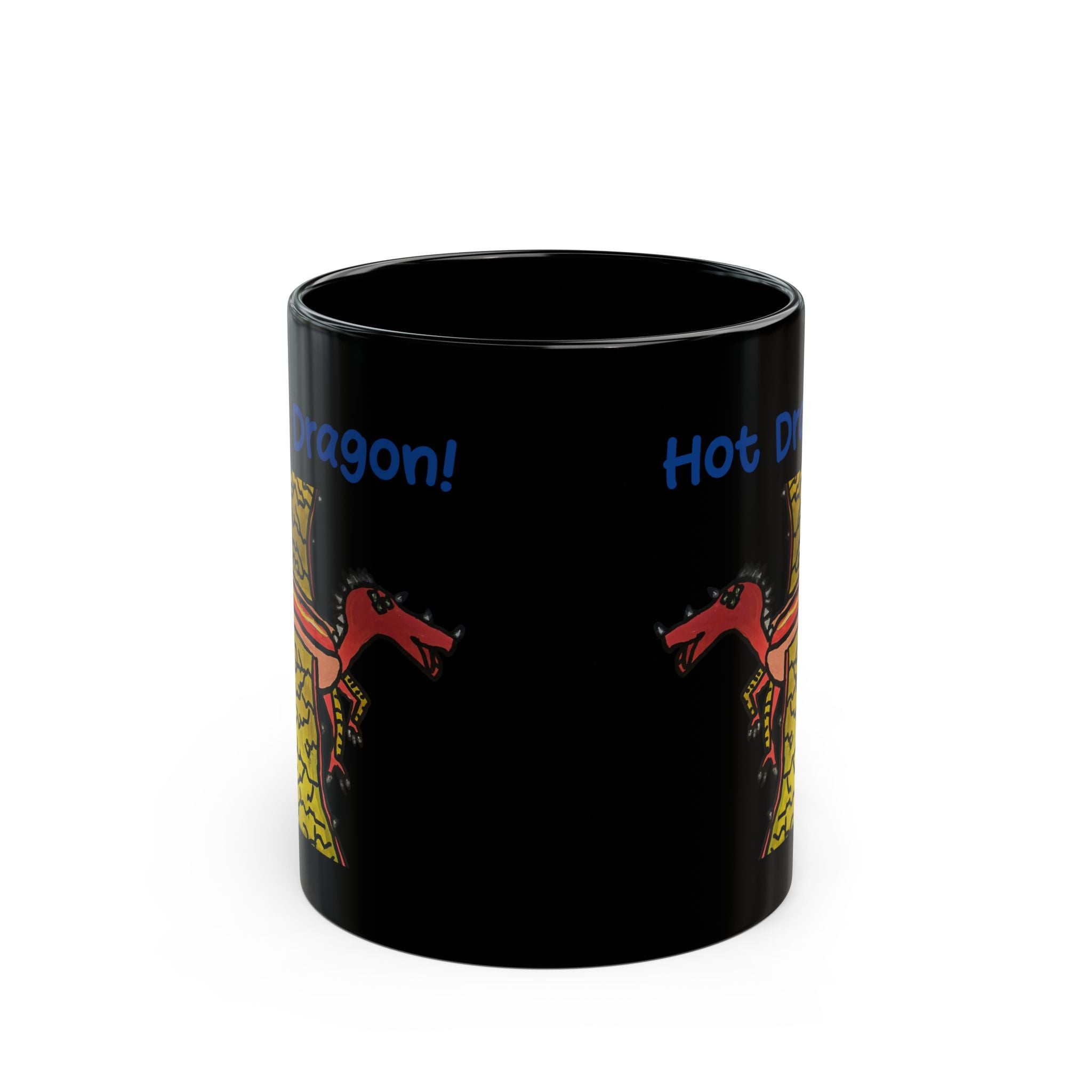Black Ceramic Mug — fantasy puppy hot dragon Coffee Cup (11oz/15oz)