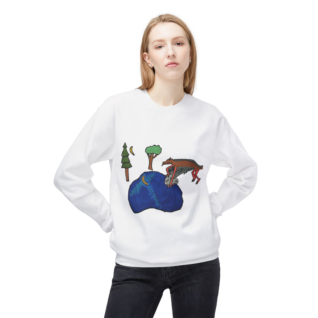 Wyvern Crewneck Sweatshirt — Colorful Fantasy Art Pullover