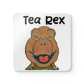 Dino Roar Tea Rex Cork Coaster Set — Funny Dinosaur Tea Mug Coasters (4-Pack)
