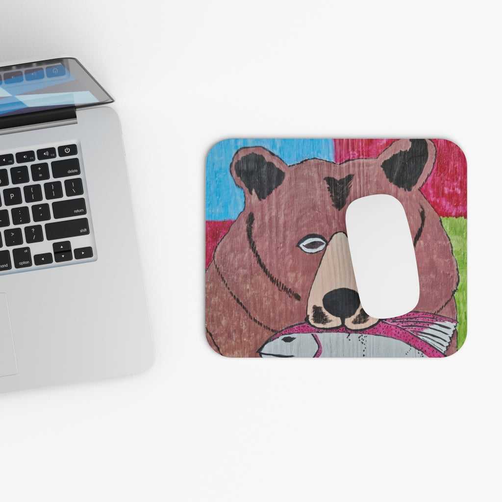 Whimsy Grr | Grizz with a Fish Mousepad