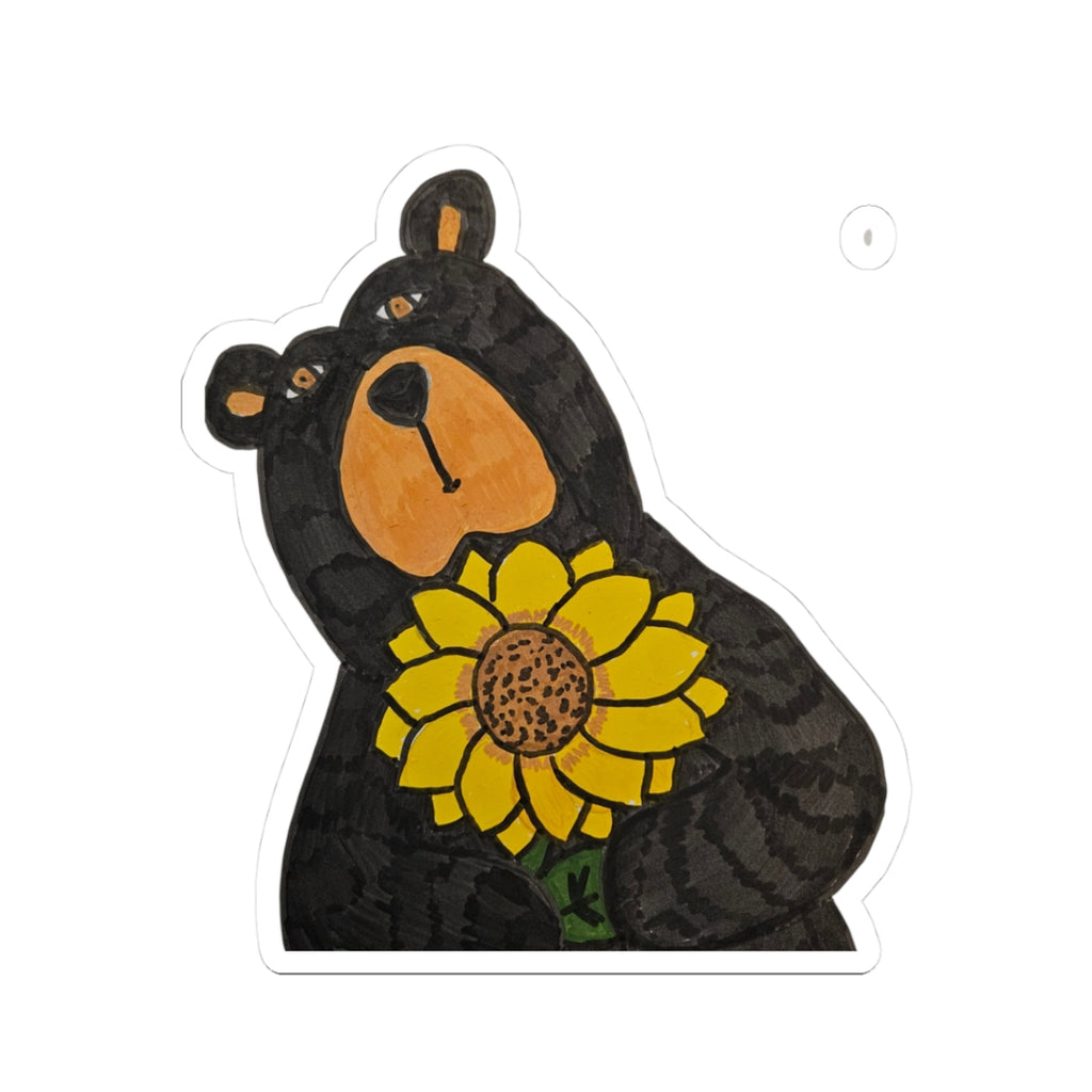 Sunshine | Sunflower Bear Kiss-Cut Vinyl Decals — Whimsy Grr