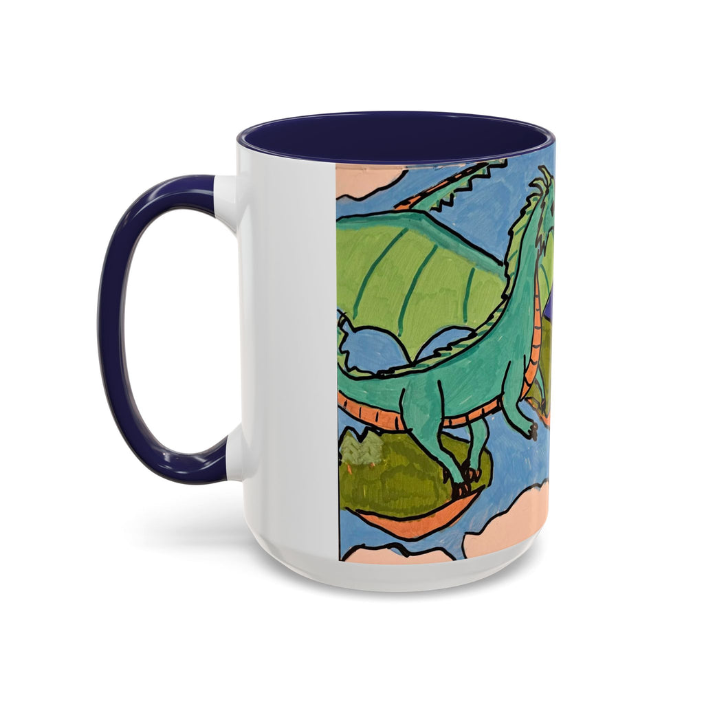 Dragon Landscape 11oz Accent Mug — Fantasy Dragon Art Coffee Mug