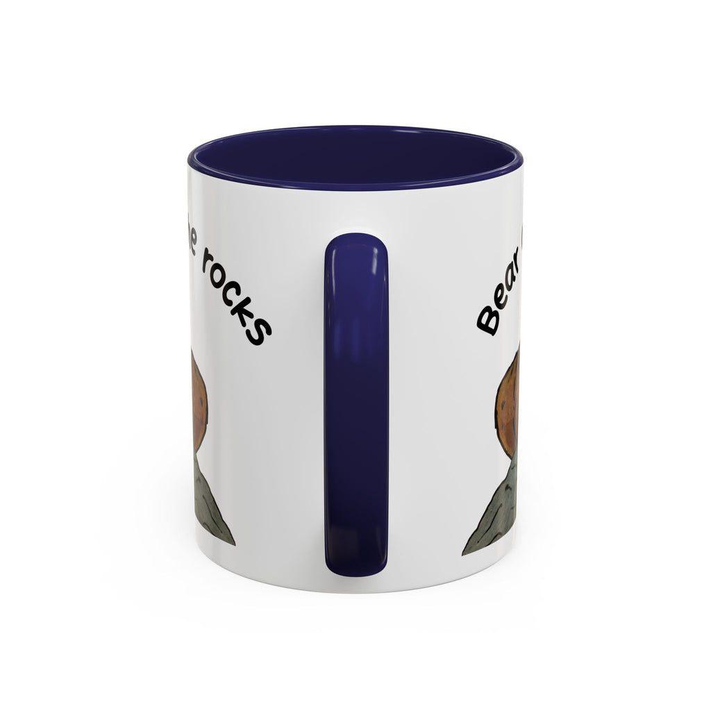 Rocky | Bear on the Rocks Accent Mug (11oz & 15oz) — Whimsy Grr