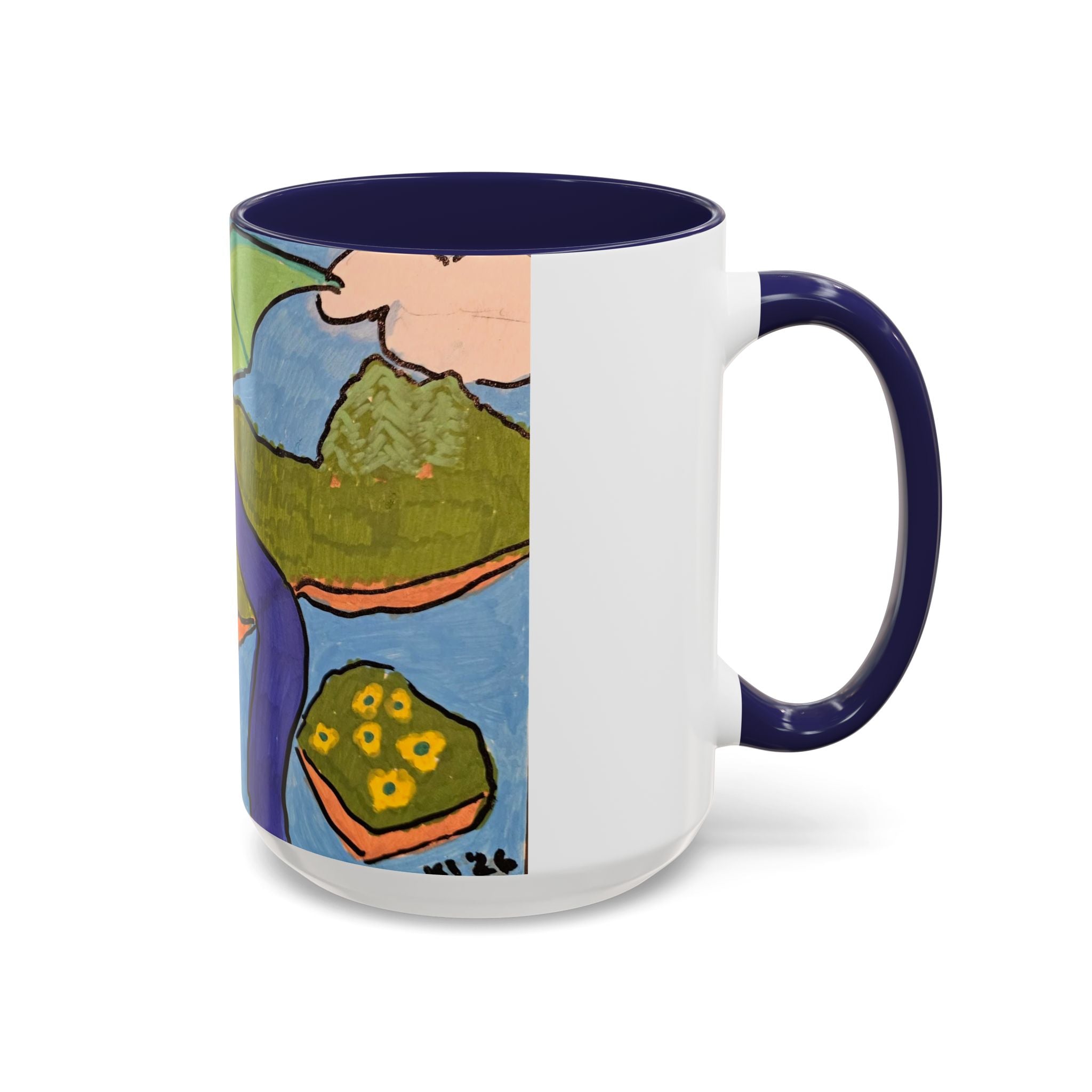 Dragon Landscape 11oz Accent Mug — Fantasy Dragon Art Coffee Mug