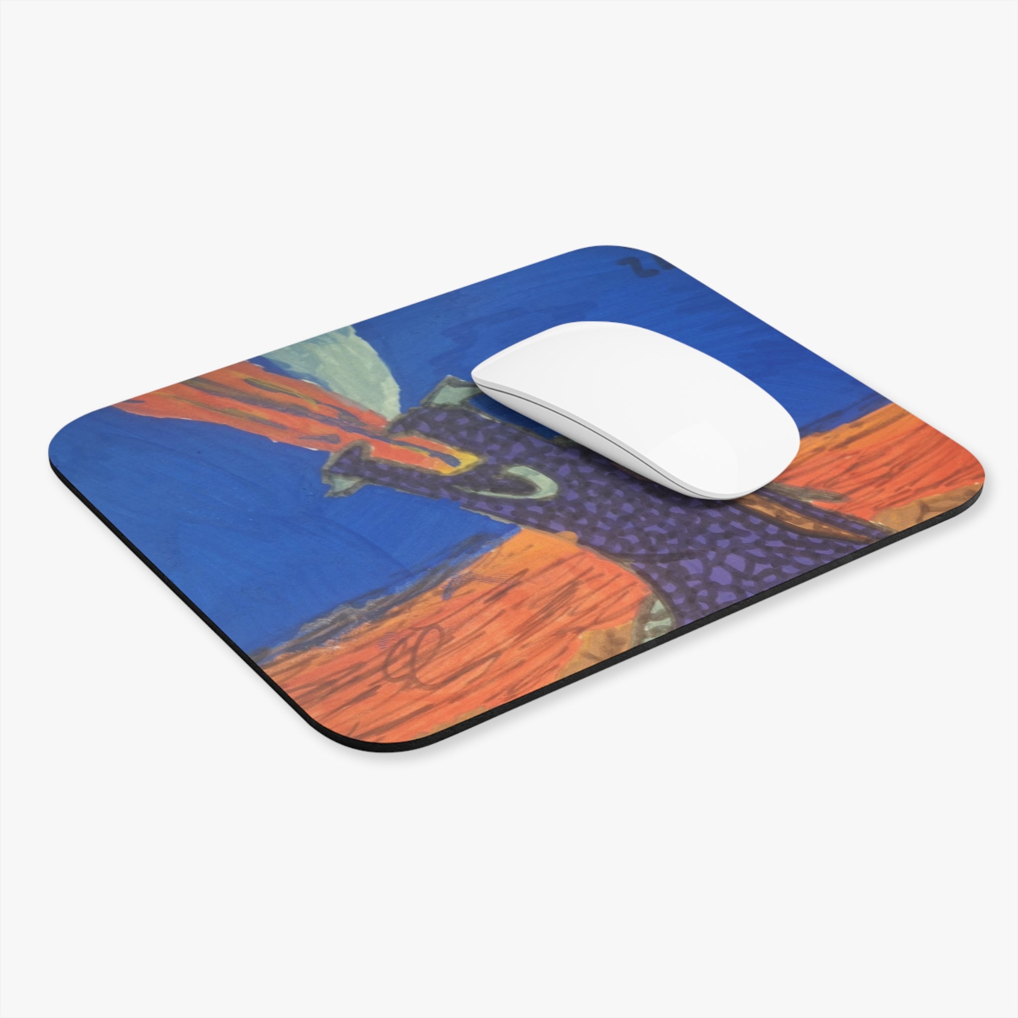 Purple Dragon Mouse Pad — Vibrant Fantasy Dragon Desk Mat