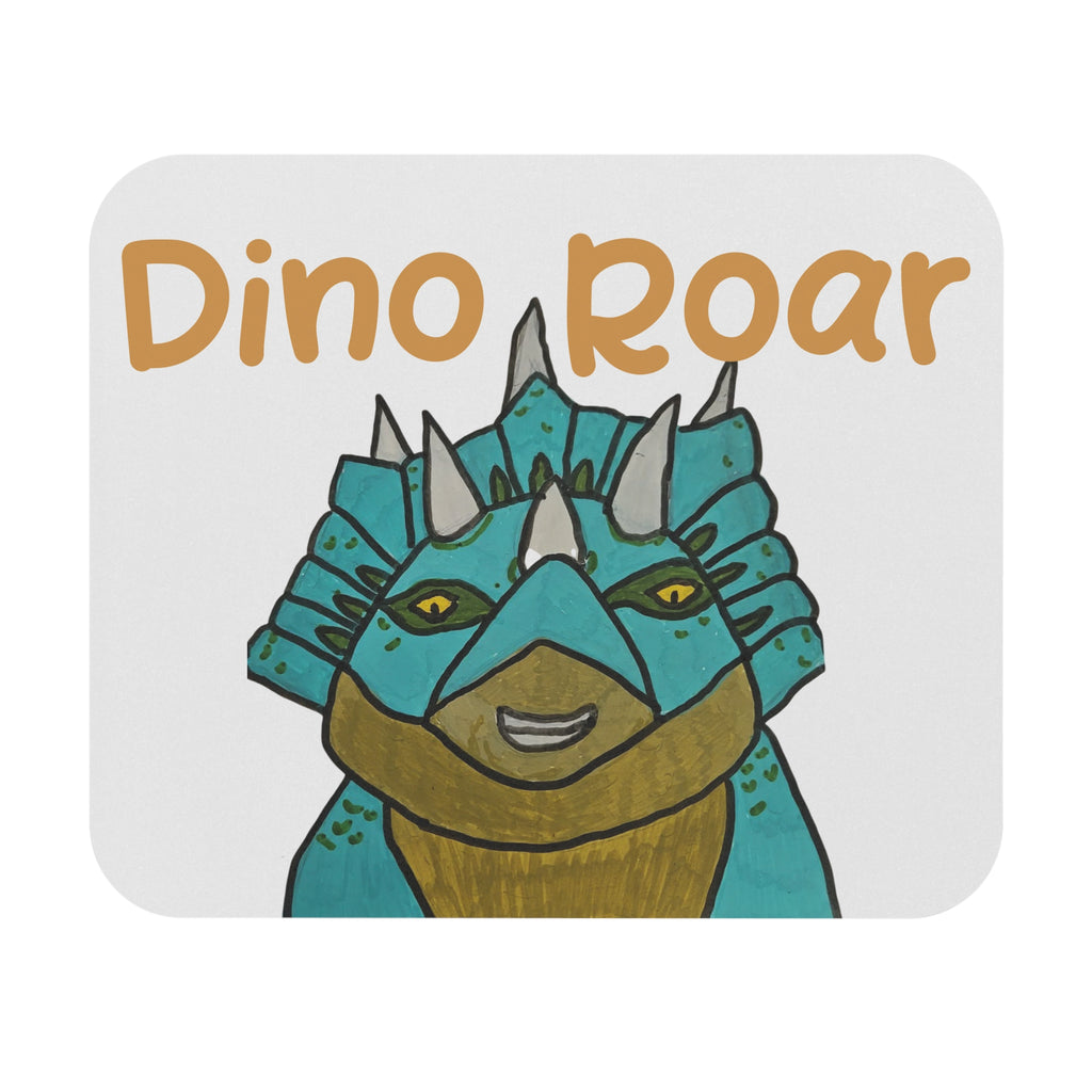 Dino Roar Rectangle Mouse Pad — Cute Triceratops Desk Mat for Kids & Gamers