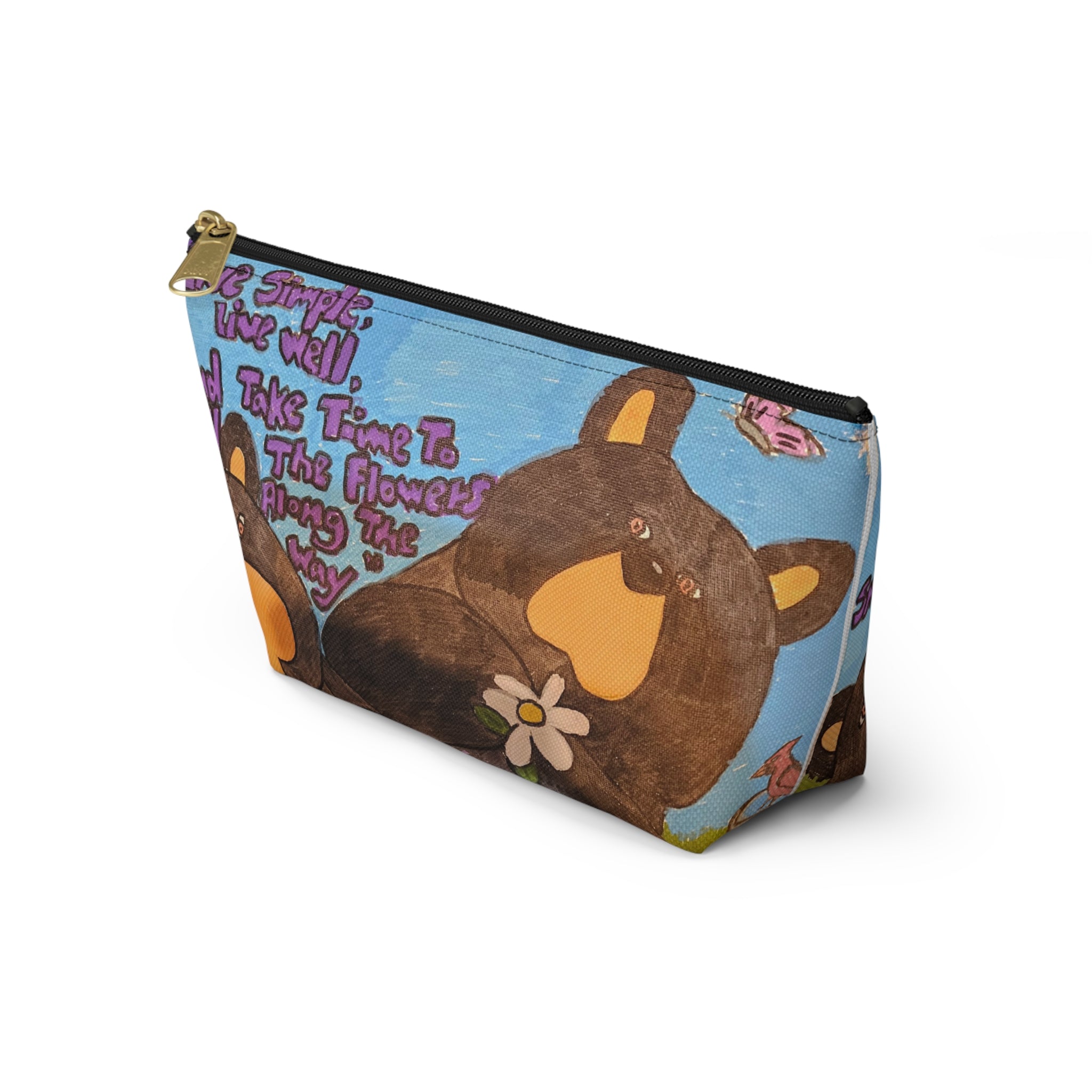 Whimsy Grr | Live Simply Accessory Pouch — Cute Bear Makeup & Travel Bag