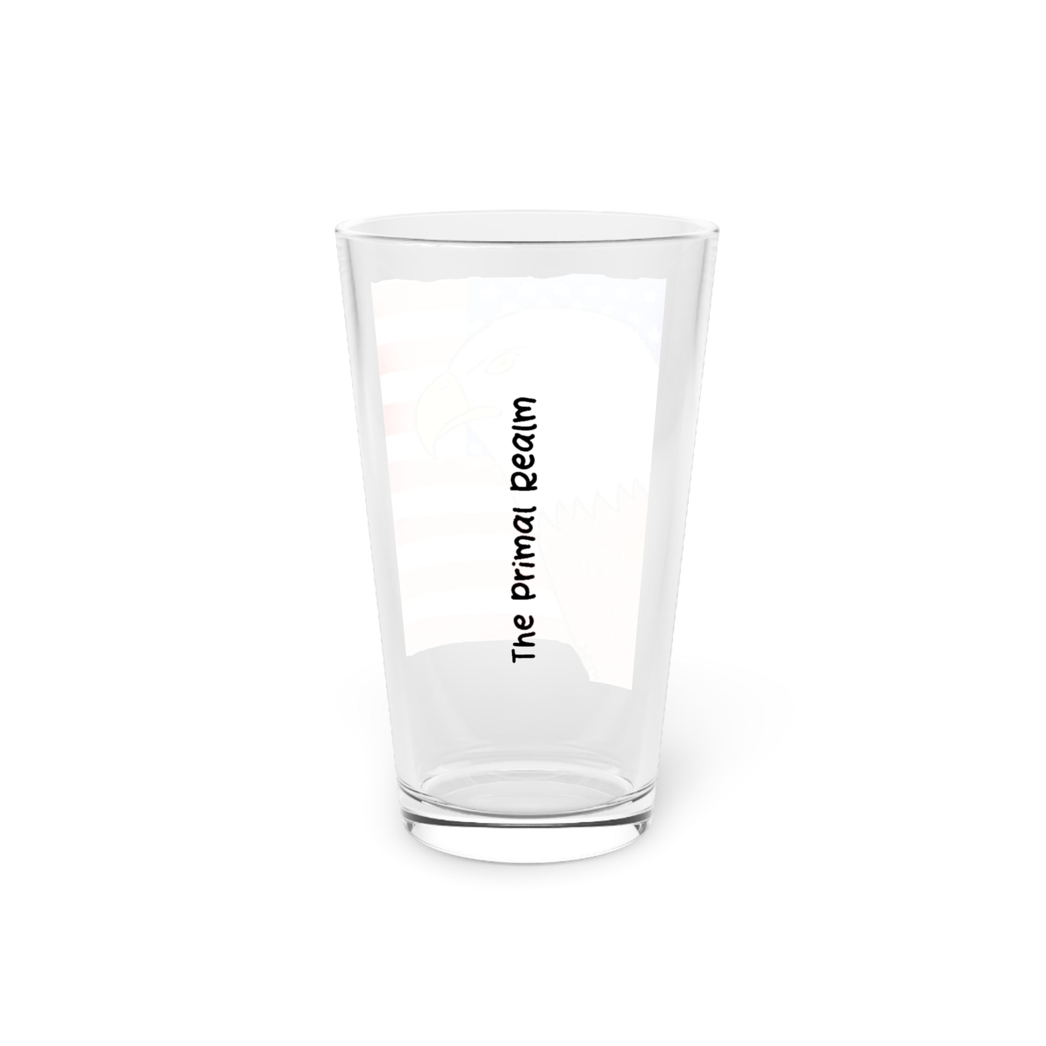 American Flag Bald Eagle Pint Glass — 16 oz Patriotic Beer Glass