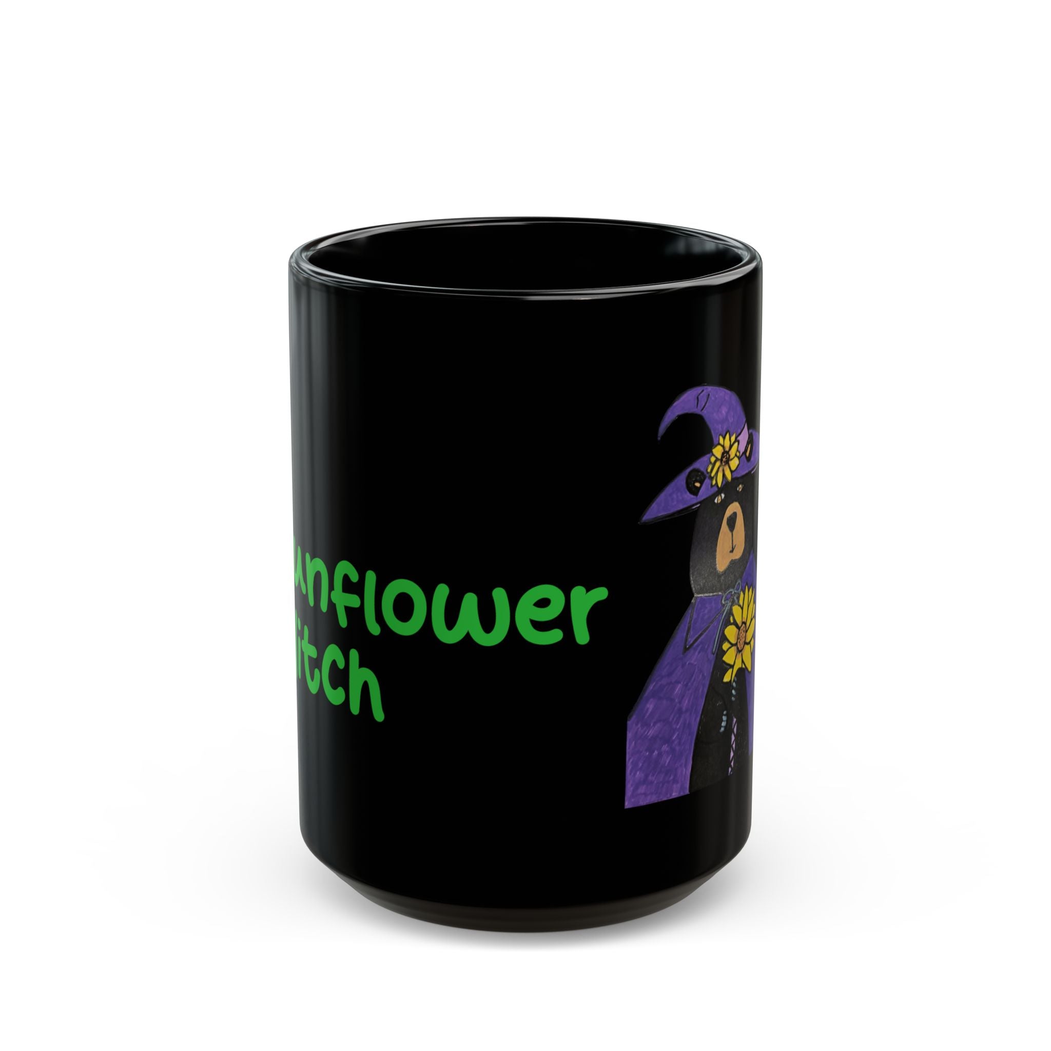 Sunshine Sunflower Witch Halloween accent mug 11 and 15oz