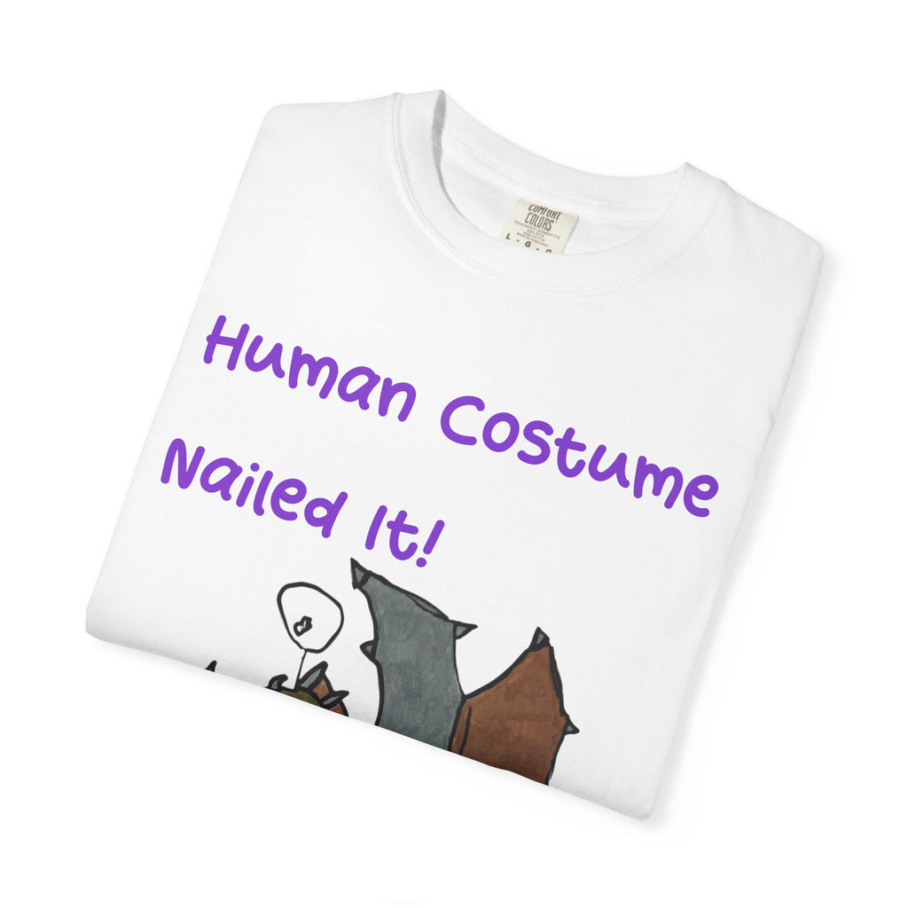 No Wings halloween T-Shirt — “Human Costume Nailed It!” Funny Halloween Tee