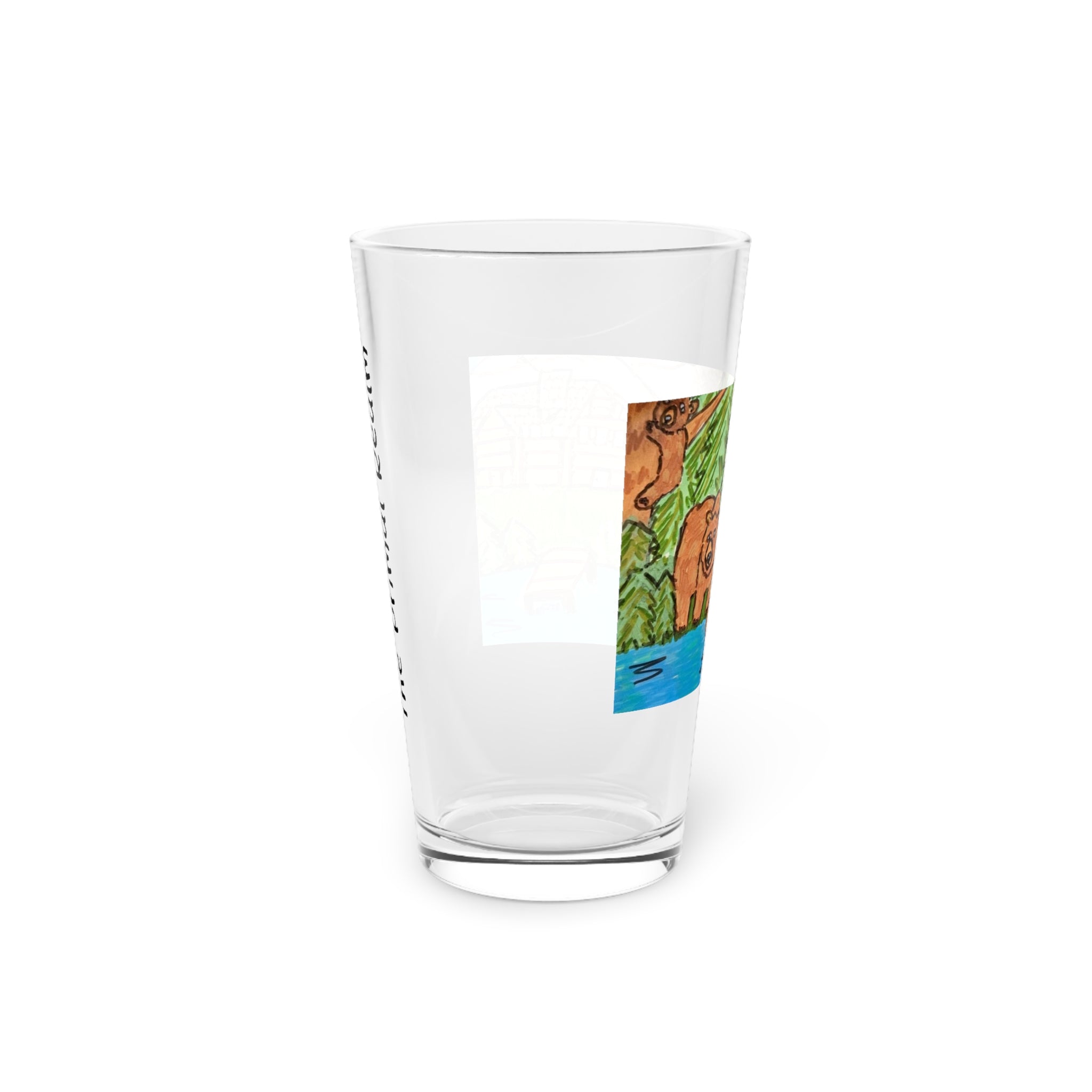 Whimsy Grr | Cabin Bear Pint Glass, 16oz