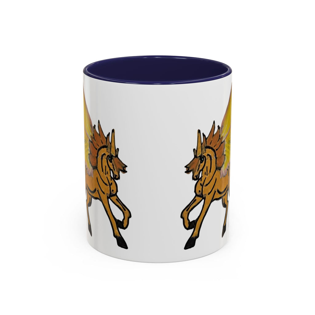 Golden Pegasus Coffee Mug — Mythical Winged Horse Accent Mug
