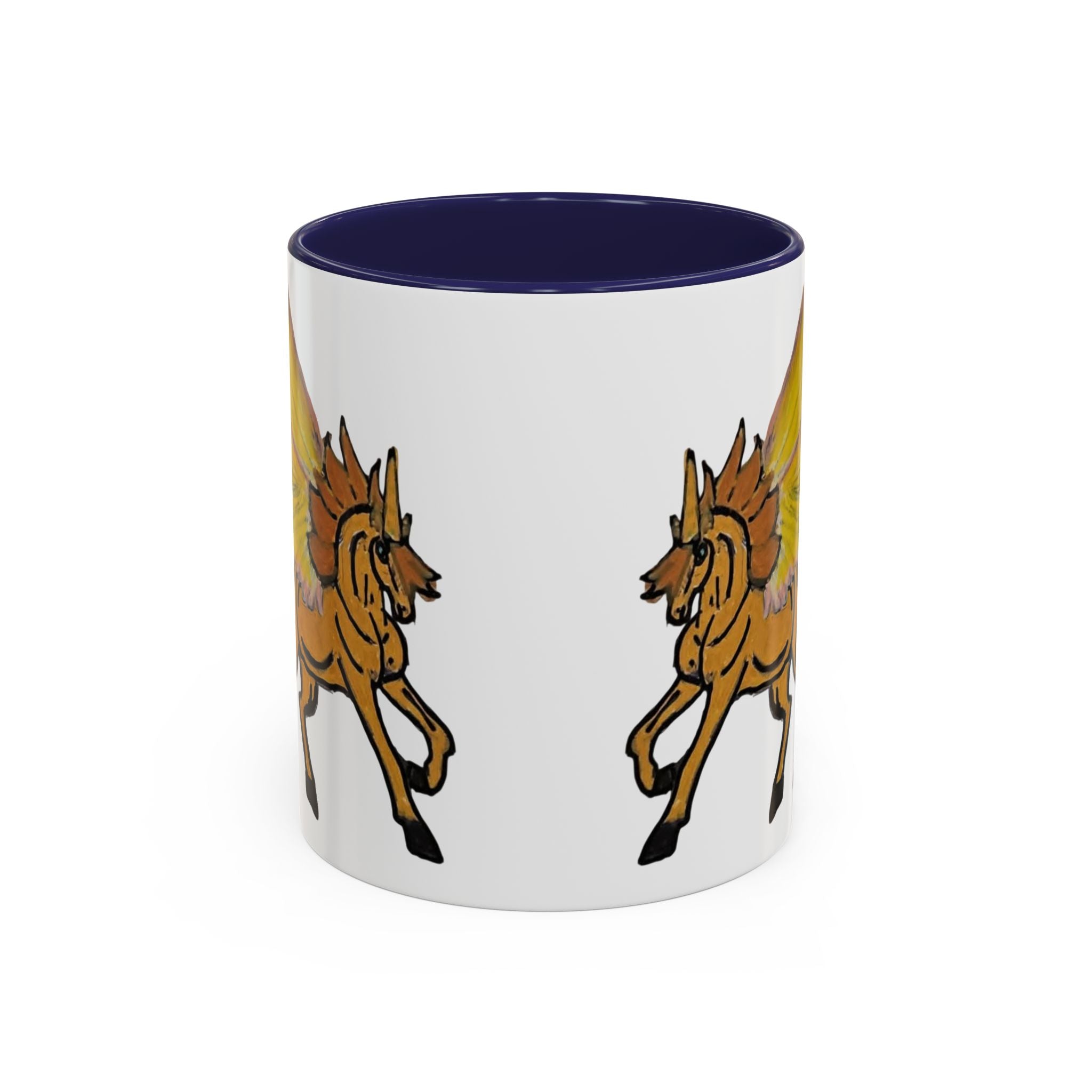Golden Pegasus Coffee Mug — Mythical Winged Horse Accent Mug