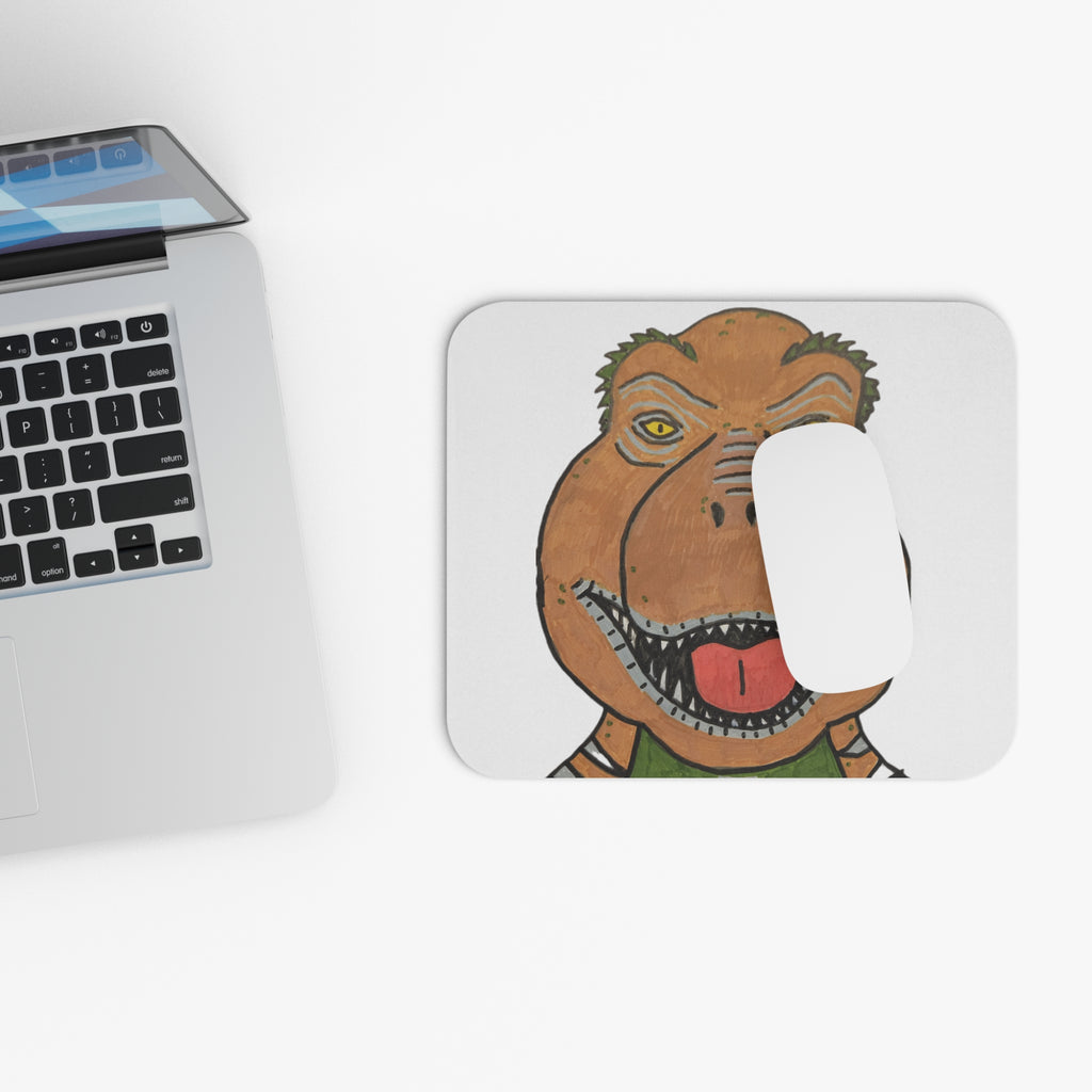 Rexalty the T-Rex Mouse Pad — Funny Dinosaur Desk Mat