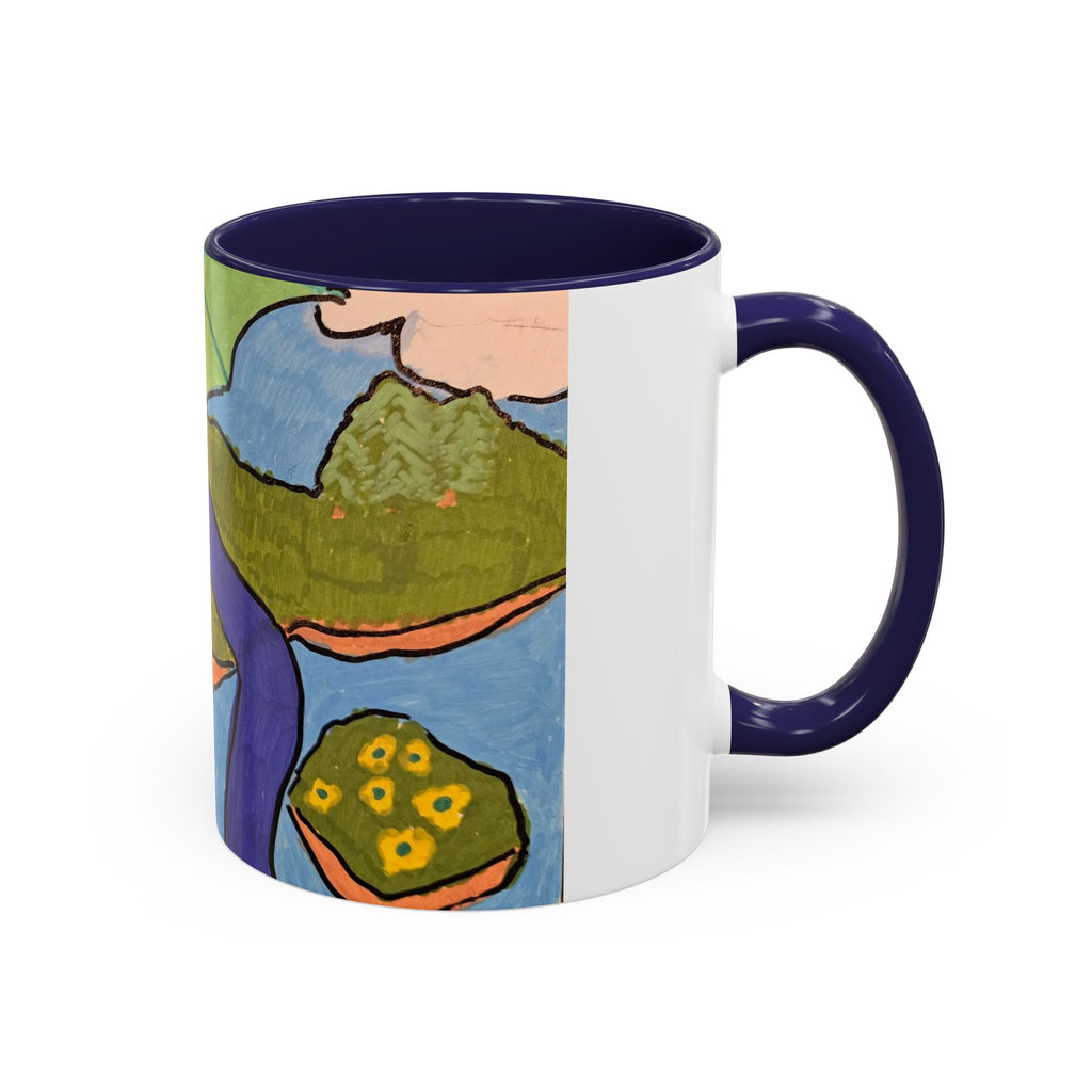 Dragon Landscape 11oz Accent Mug — Fantasy Dragon Art Coffee Mug