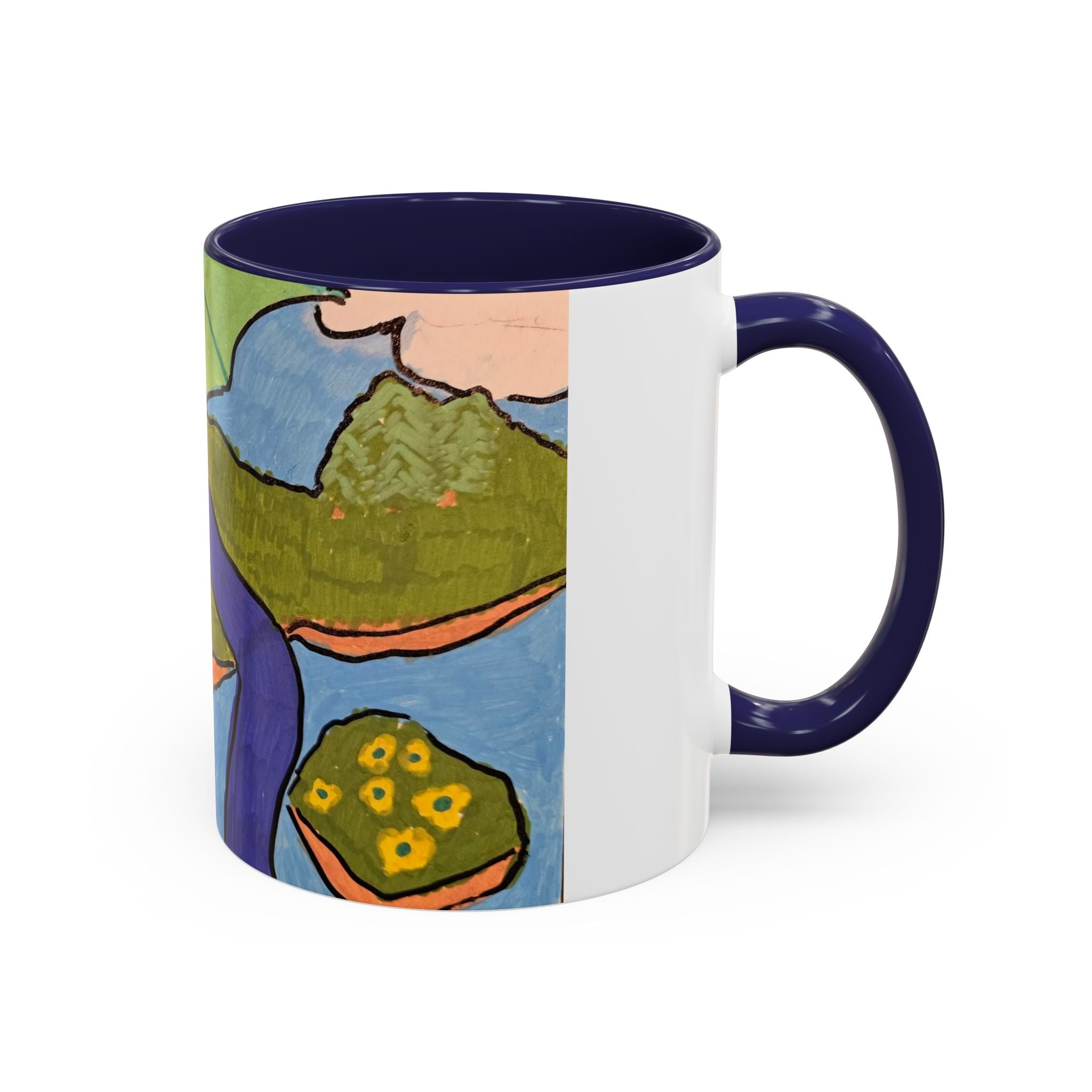 Dragon Landscape 11oz Accent Mug — Fantasy Dragon Art Coffee Mug