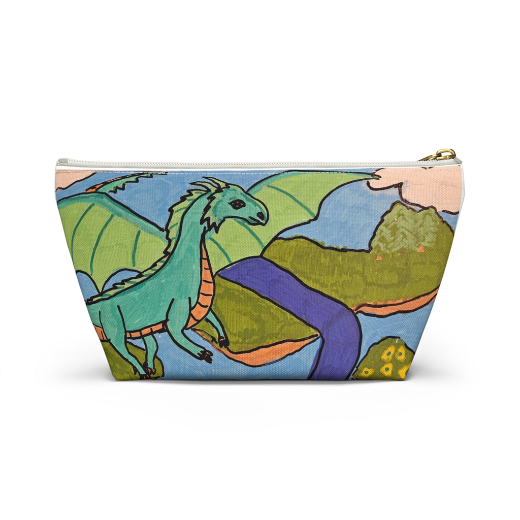 Dragon Landscape Accessory Pouch — T‑Bottom Makeup & Travel Organizer