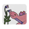 Pink Stegosaurus Floral Mouse Pad — Cute Pink Dino & Wildflowers Desk Mat