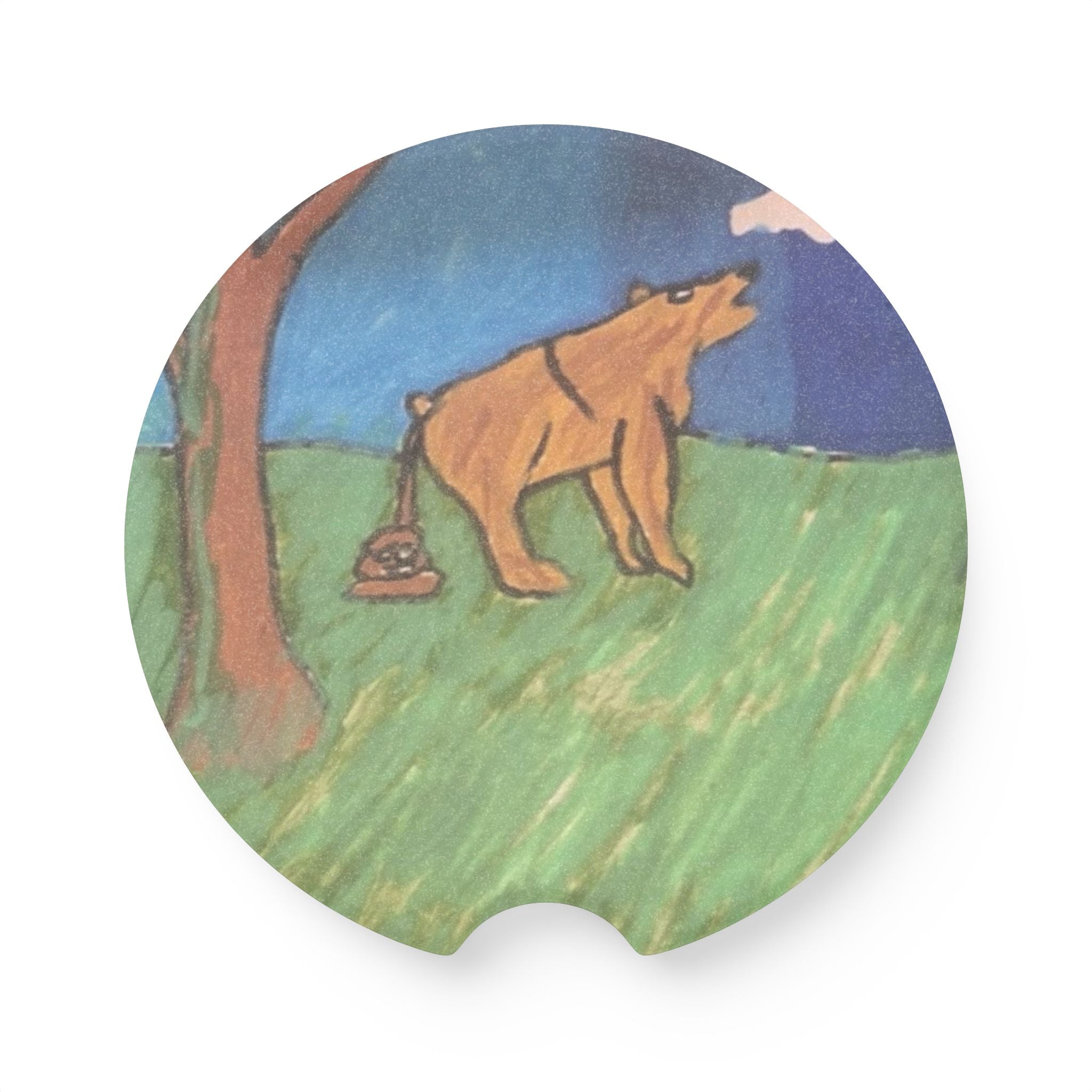 Whimsy Grr | Bear in the Woods Soapstone Car Coaster