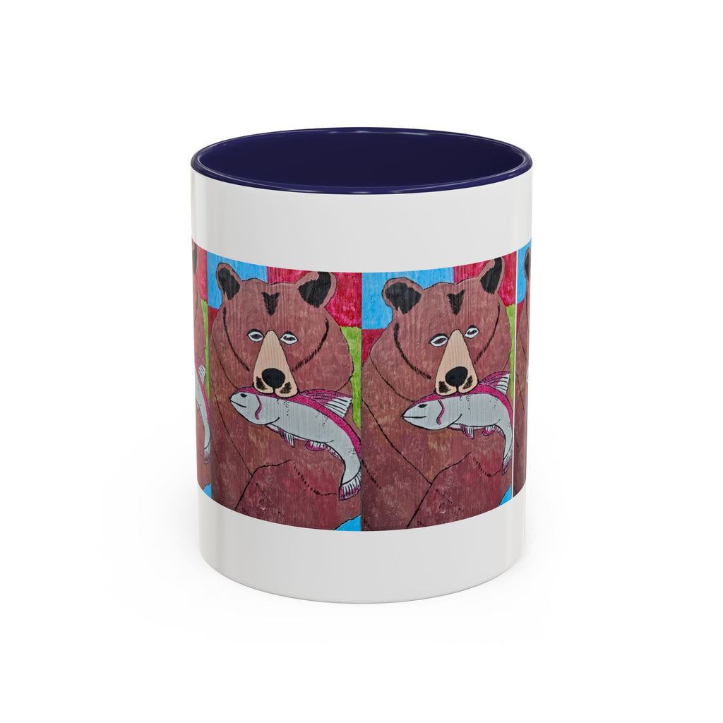Whimsy Grr | Griffish the Grizz Accent Mug (11oz & 15oz) — Grizz with a Fish Coffee Mug