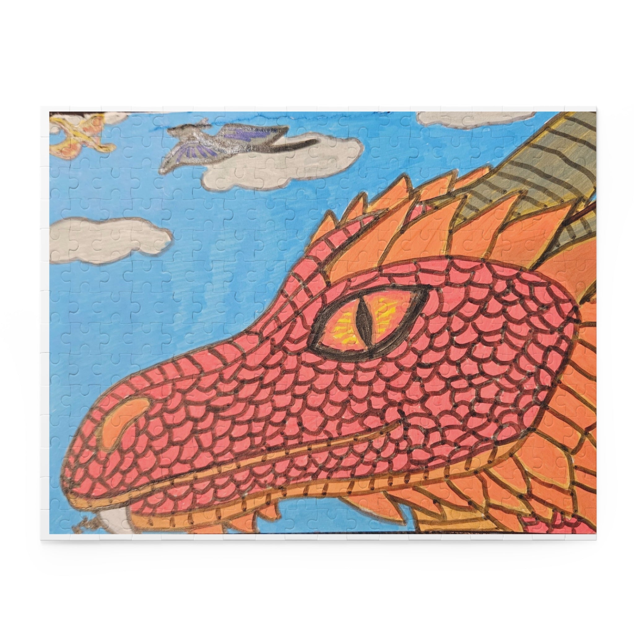 Dragon Sky Jigsaw Puzzle – Colorful Fantasy Art Puzzle (120/252/500 pcs)