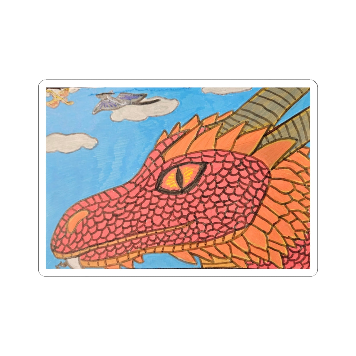 Dragon Sky-Cut Sticker — Colorful Fantasy Laptop Decal