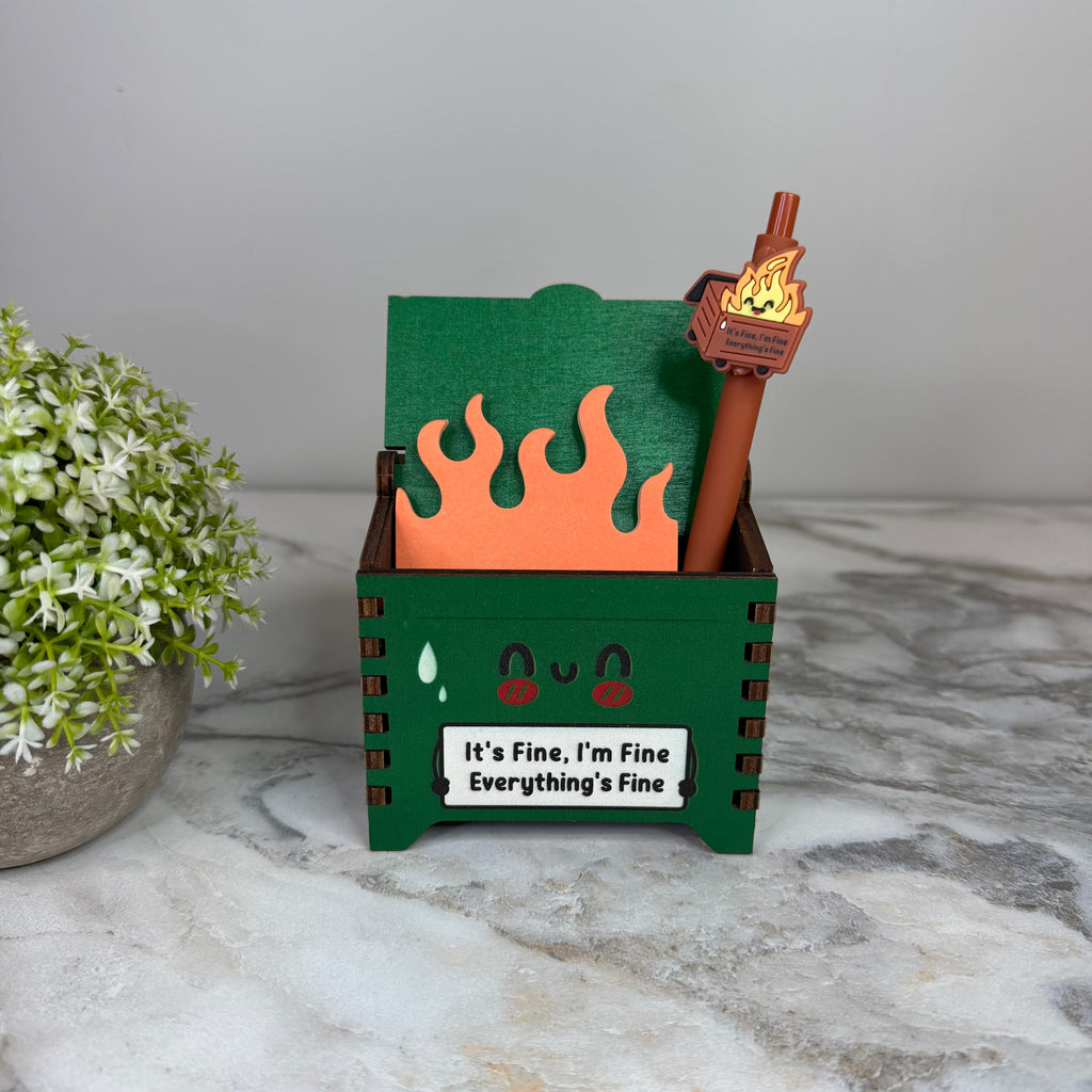Bundled Set - Dumpster Fire Desk Organizer